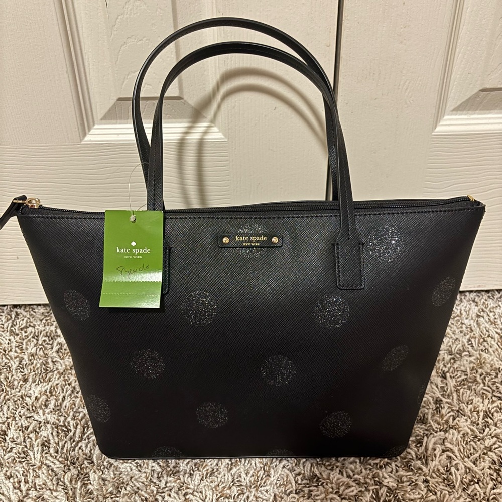 Kate Spade Black Leather Tote Sleek and Spacious